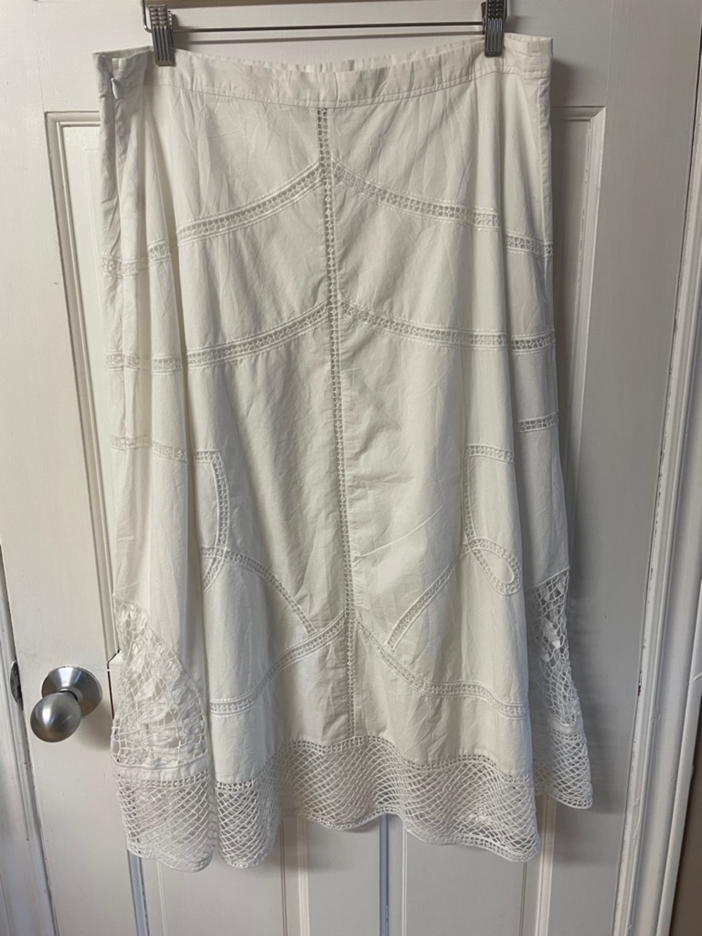 Vineyard Vines lined white cotton crochet design maxi skirt women’s size XL - Picture 7 of 14